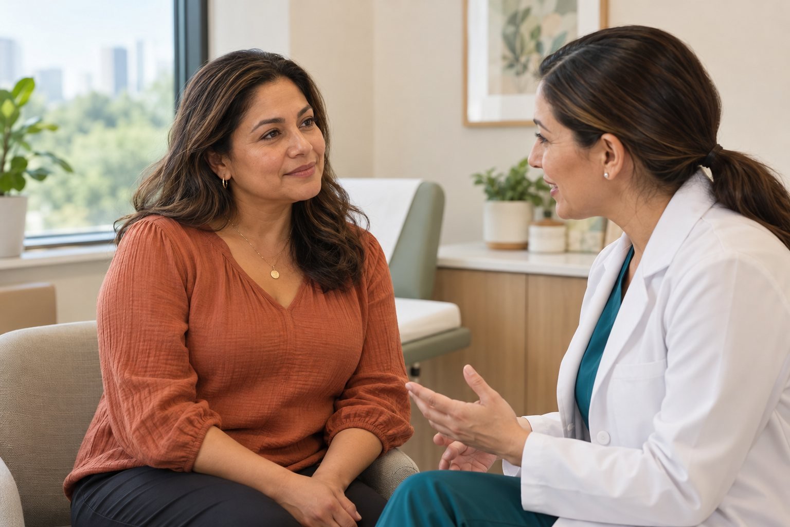 Atención de salud de la mujer, imagen ilustrativa generada con IA